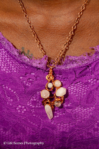 Rose Quartz & Copper Necklace