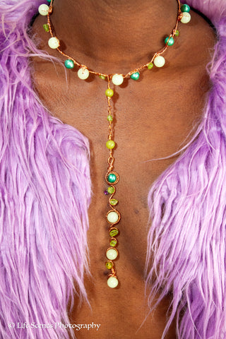 Peridot & Pearl Glow-in-the-dark kinky choker