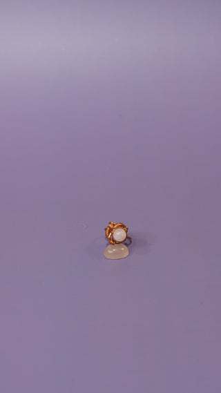Wire Wrapped Rose Quartz & Copper Ring