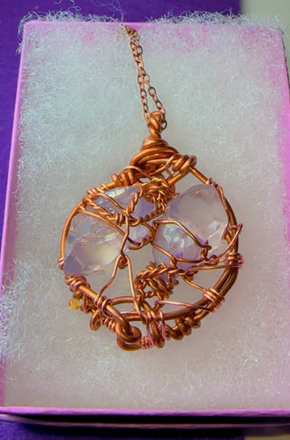 Purple Aura Quartz & Copper Necklace