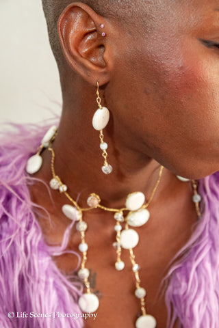 Howlite & Clear Quartz Choker Set