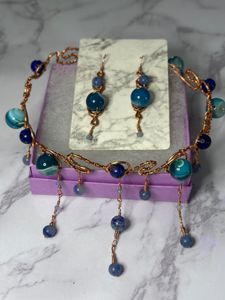 Feeling Bluu Choker & Earring Set by QueenJordii's Gems