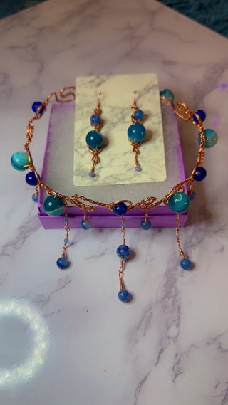 Feeling Bluu Choker & Earring Set by QueenJordii's Gems