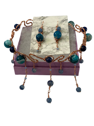 Feeling Bluu Choker & Earring Set by QueenJordii's Gems
