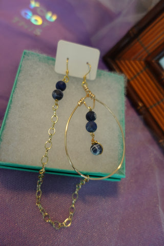 Sodalite Earring-Chain