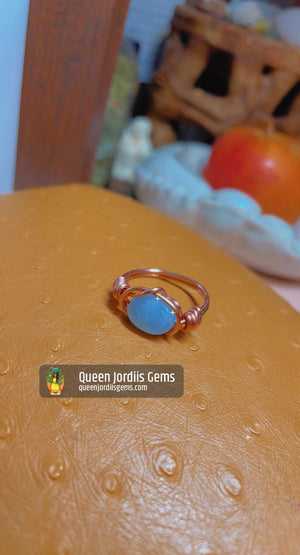 Aquamarine & Copper Ring