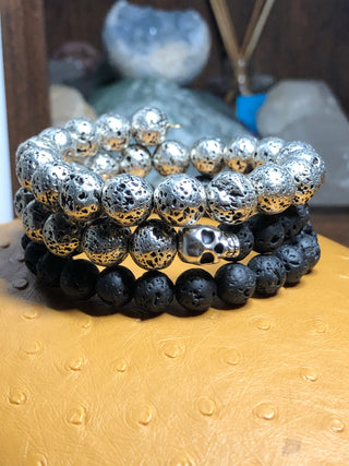 Protected 💀 Lava Rock 3 Layer Men’s Bracelet