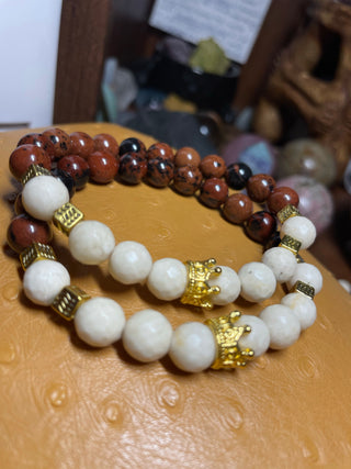Mahogany Obsidian & River Stone Jasper Bracelet