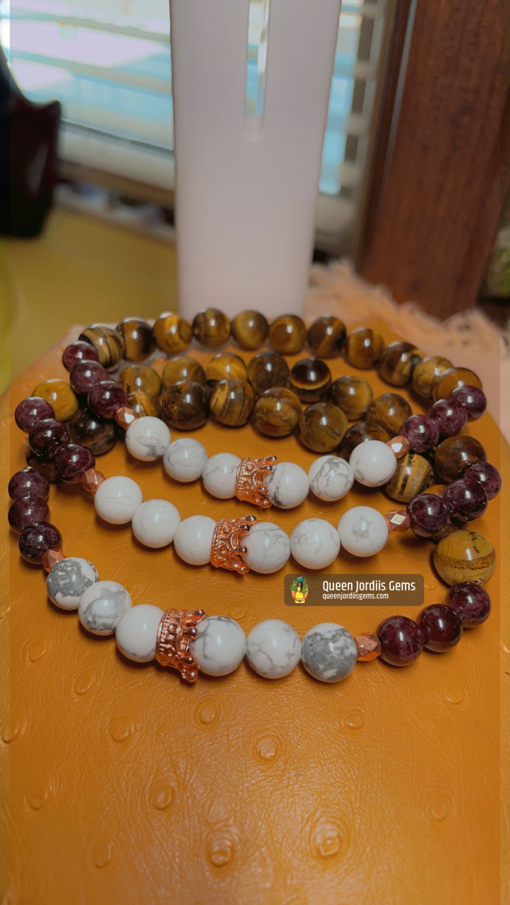 Tiger’s Eye, Howlite & Garnet King’s Bracelet