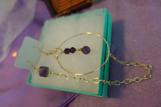 Amethyst Earring-Chain