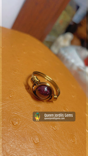 Garnet & Antique Copper Ring