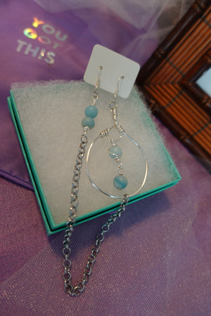 Aquamarine Earring-Chain