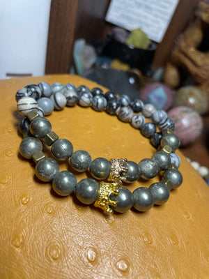 Pyrite & Netstone Jasper King’s Bracelet