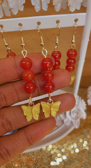 Carnelian Butterfly Earrings