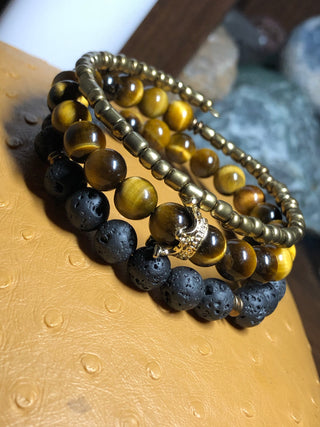 Big King Energy Tiger’s Eye & Lava Rock Bracelet