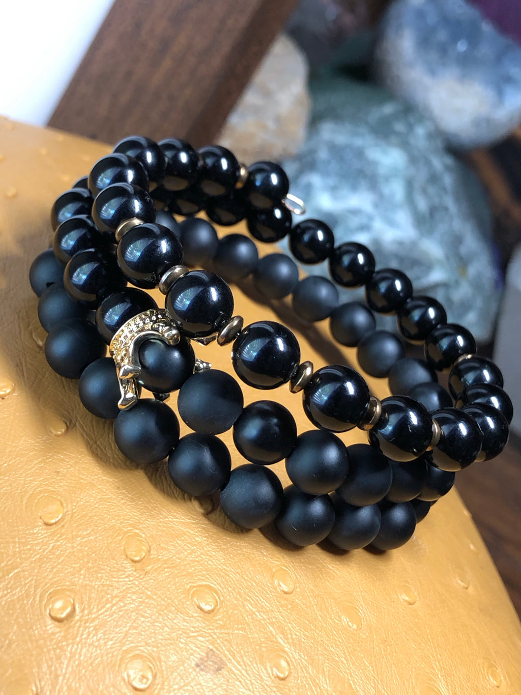 King’s Black Onyx Wrap Bracelet