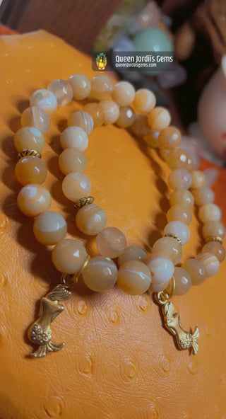 Yellow Banded Agate Mermaid Bracelet