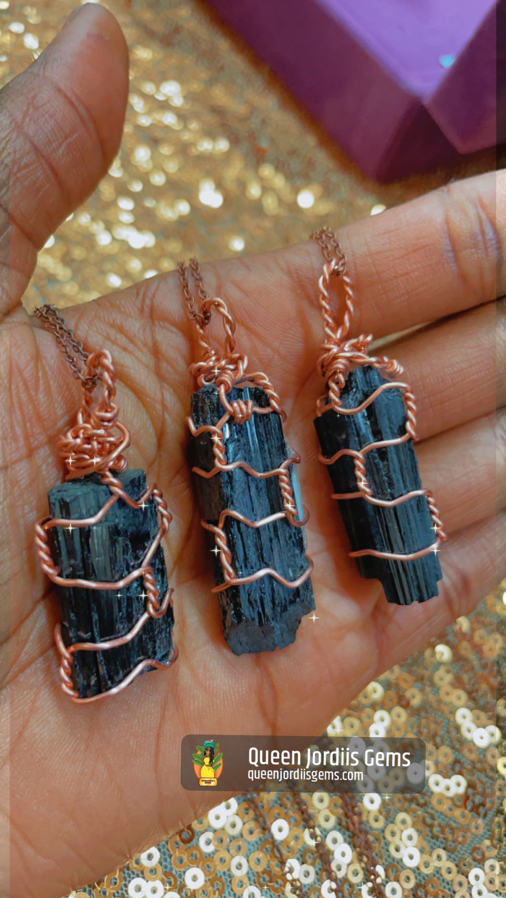 Black Tourmaline & Copper Necklace