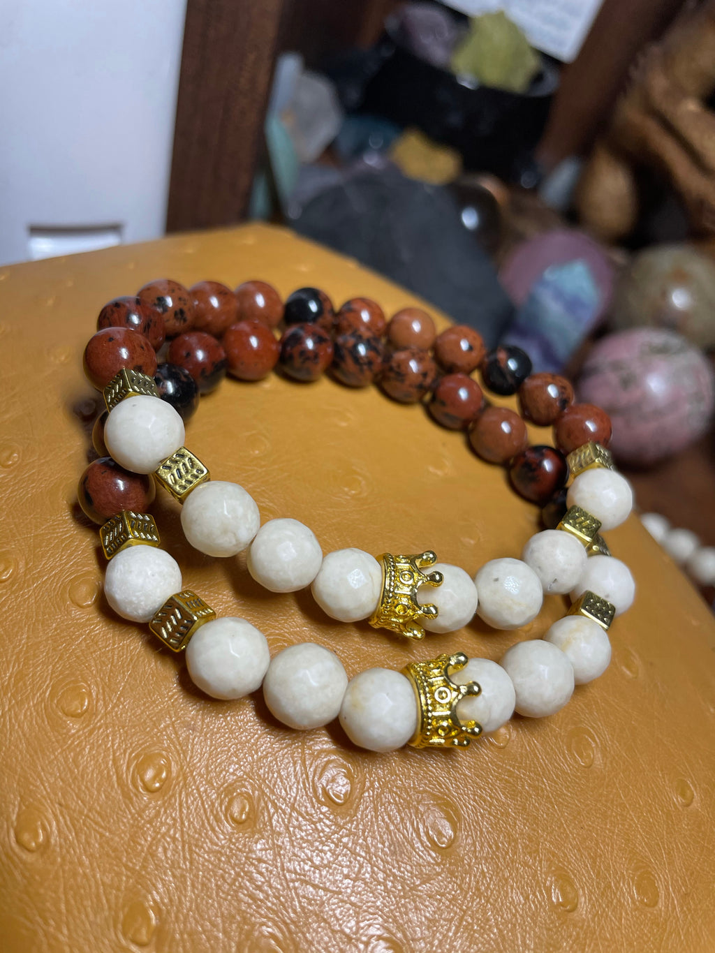 Mahogany Obsidian & River Stone Jasper Bracelet
