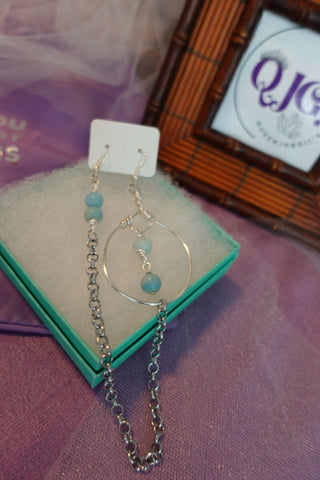 Aquamarine Earring-Chain