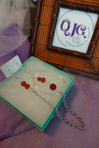 Carnelian Earring-Chain