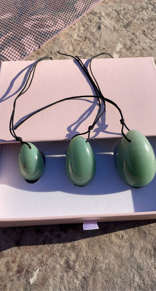 Green Aventurine Yoni Eggs (Set of 3)