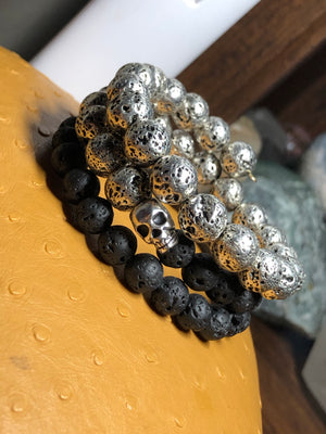 Protected 💀 Lava Rock 3 Layer Men’s Bracelet
