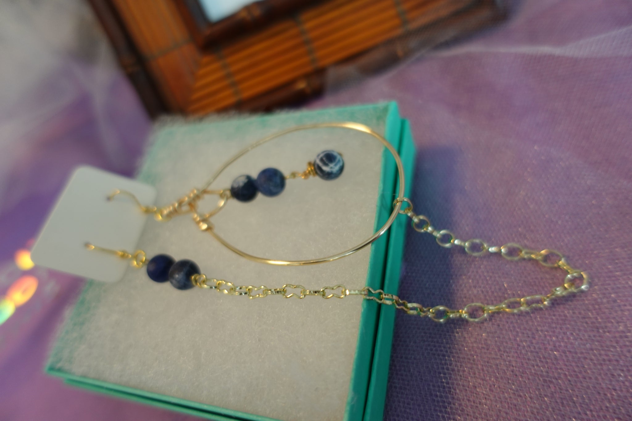 Sodalite Earring-Chain