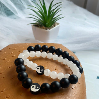 Black Onyx & Jade || Couples Yin Yang Bracelets (set of two bracelets)