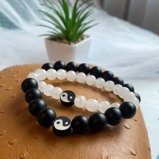 Black Onyx & Jade || Couples Yin Yang Bracelets (set of two bracelets)