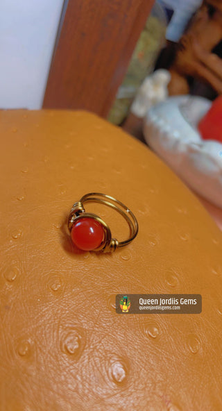 Carnelian & Antique Copper Ring