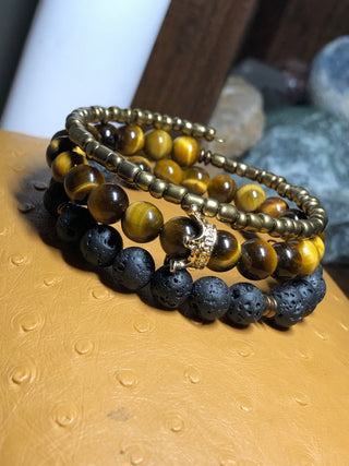 Big King Energy Tiger’s Eye & Lava Rock Bracelet