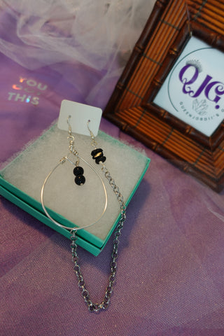 Black Obsidian Earring-Chain