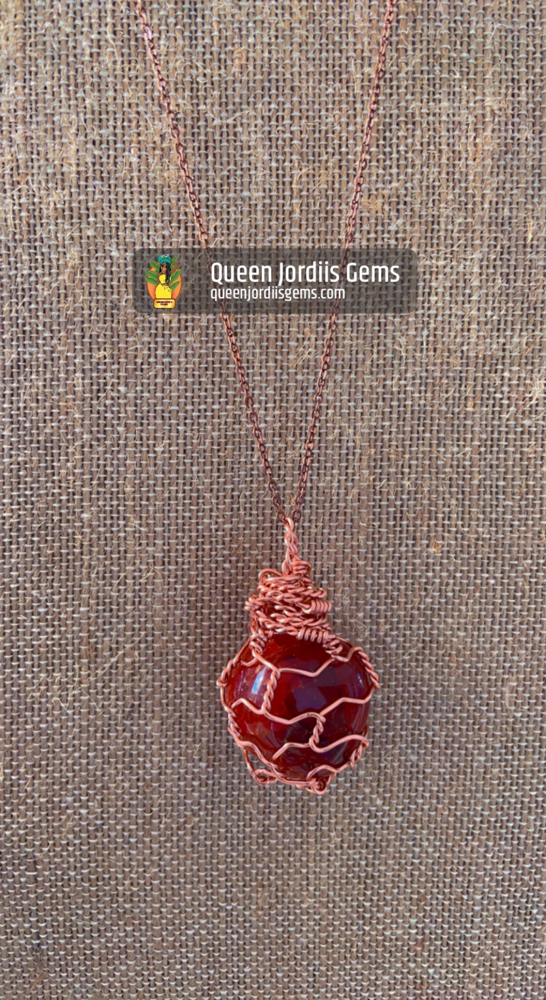 Carnelian & Copper Necklce