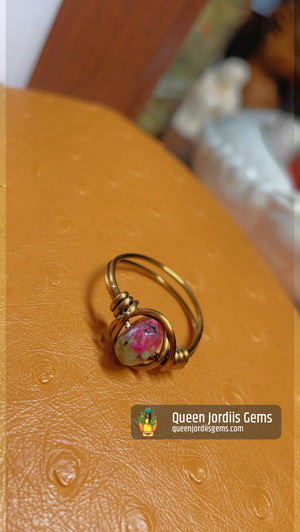 Ruby in Zoisite & Antique Copper Ring