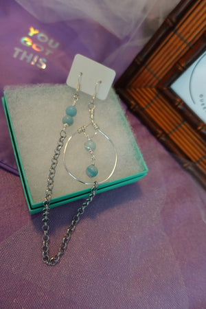 Aquamarine Earring-Chain