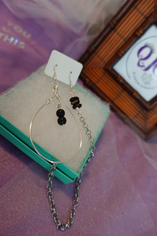 Black Obsidian Earring-Chain