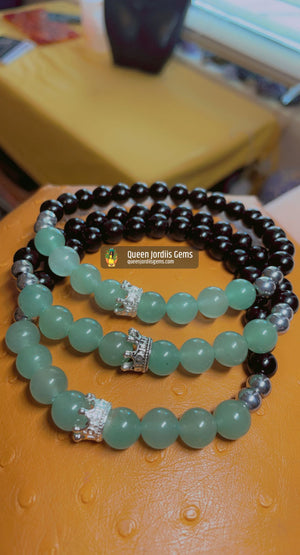 Green Aventurine & Black Obsidian King’s Bracelet
