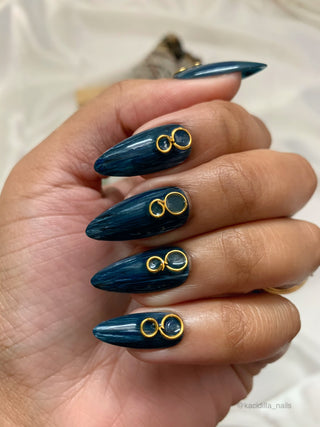 Blue Tourmaline Luxury Press On Nails