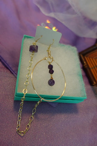 Amethyst Earring-Chain