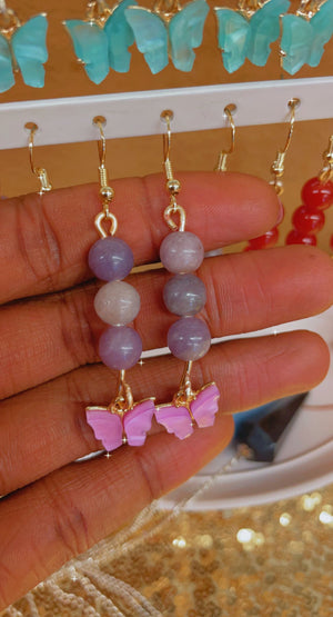 Lilac Jade Butterfly Earrings