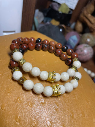 Mahogany Obsidian & River Stone Jasper Bracelet