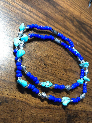 Sea Goddess 10” Anklet with Turquoise