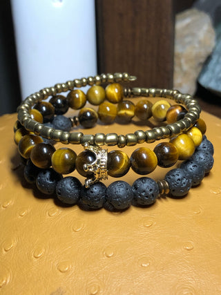 Big King Energy Tiger’s Eye & Lava Rock Bracelet