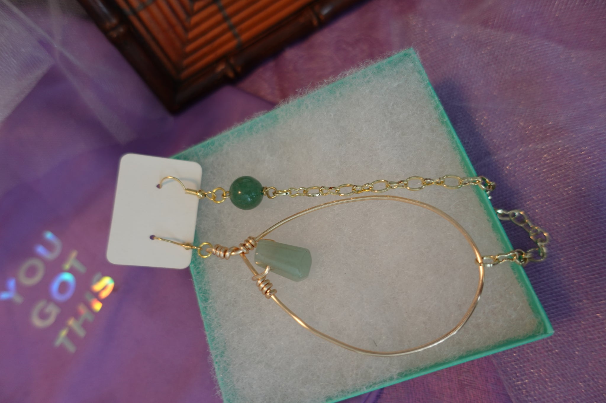 Green Aventurine Earring-Chain